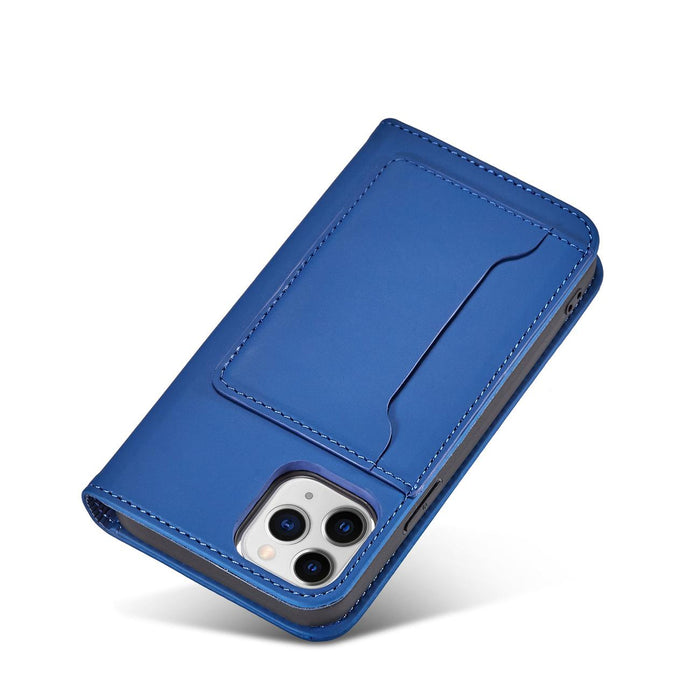 Magnet Card Case for iPhone 12 Pro Max Pouch Card Wallet Card Holder Blue