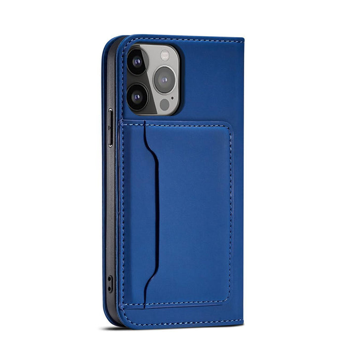 Magnet Card Case for iPhone 13 Pro Max Pouch Card Wallet Card Holder Blue