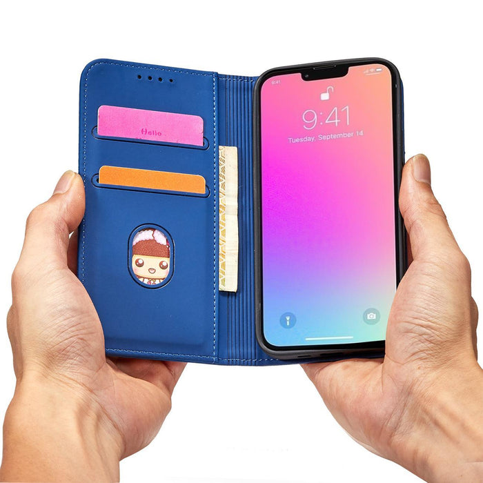 Magnet Card Case for iPhone 13 Pro Max Pouch Card Wallet Card Holder Blue
