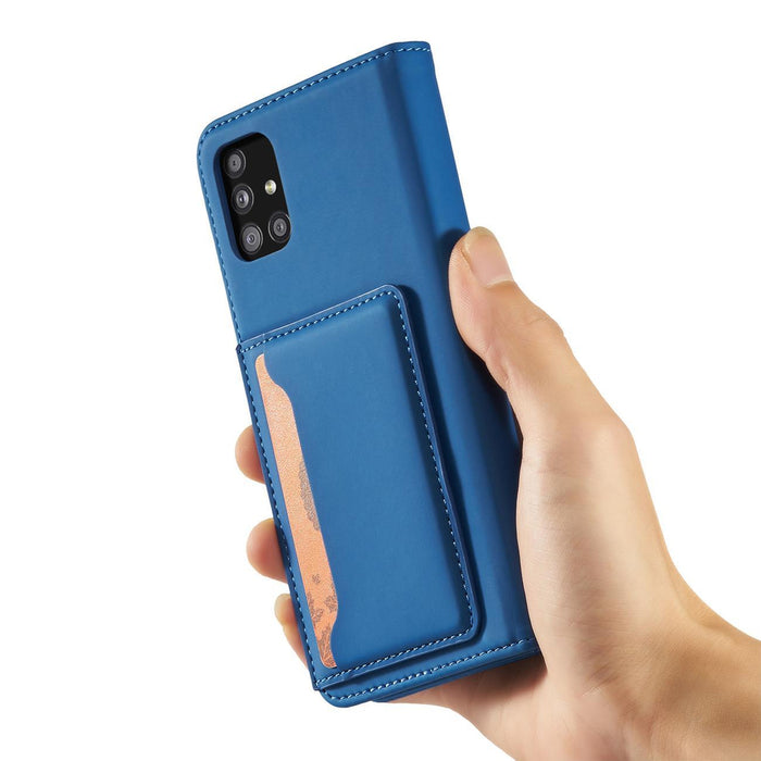 Magnet Card Case For Samsung Galaxy A12 5G Pouch Wallet Card Holder Blue