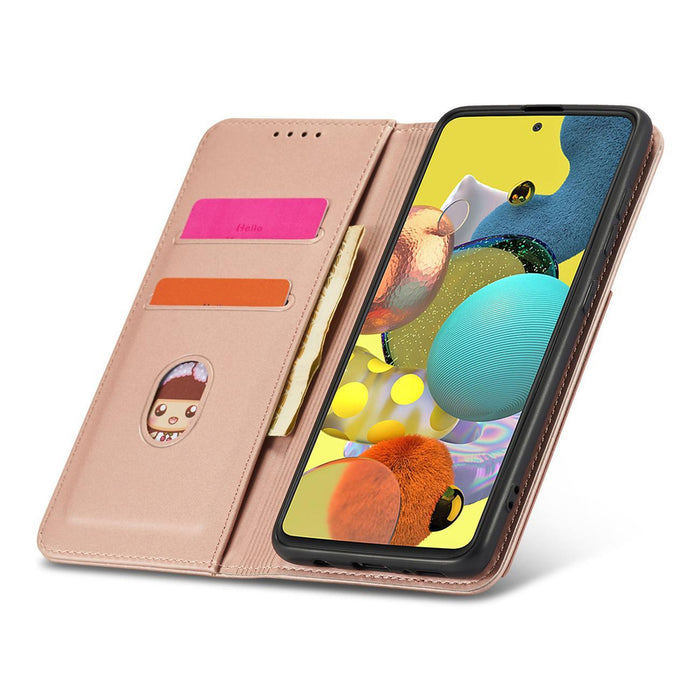 Magnet Card Case Case for Samsung Galaxy A12 5G Pouch Wallet Card Holder Pink