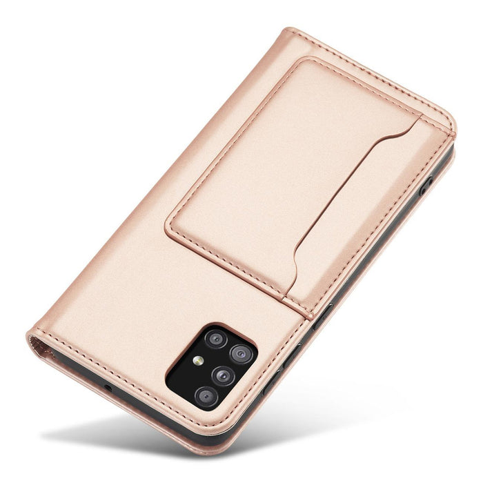 Magnet Card Case Case for Samsung Galaxy A12 5G Pouch Wallet Card Holder Pink