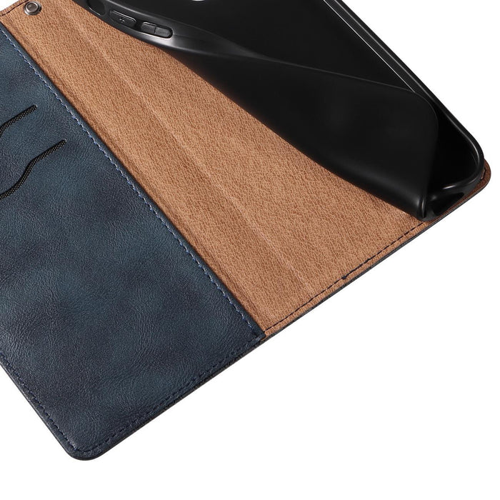 Magnet Strap Case for iPhone 12 Pouch Wallet + Mini Lanyard Pendant Blue