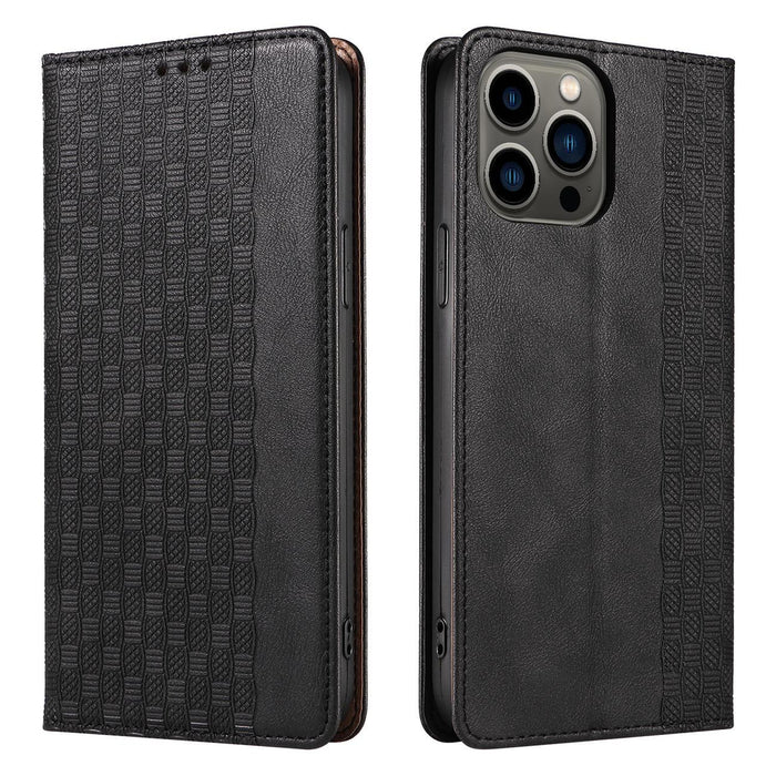 Magnet Strap Case for iPhone 12 Pro Pouch Wallet + Mini Lanyard Pendant Black