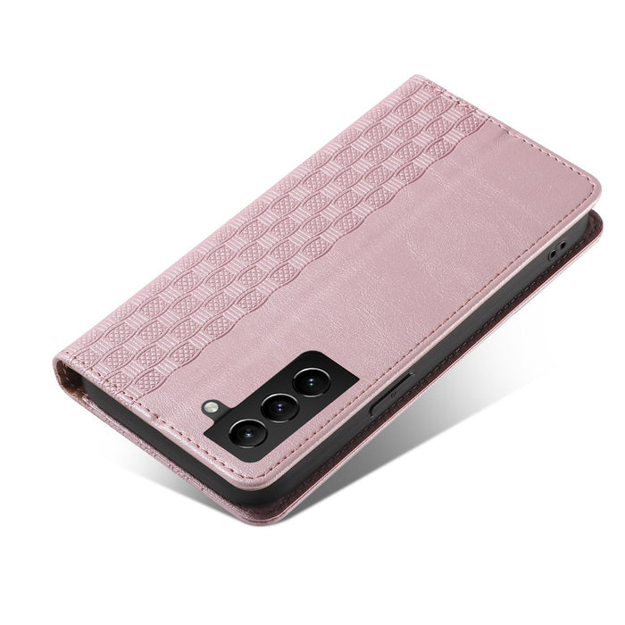 Magnet Strap Case Case for Samsung Galaxy S22 + (S22 Plus) Pouch Wallet + Mini Lanyard Pendant Pink