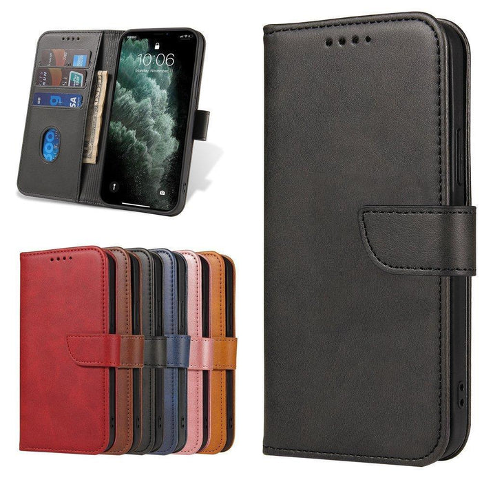 Magnet Case elegant case case cover with a flap and stand function for Motorola Moto E32 black
