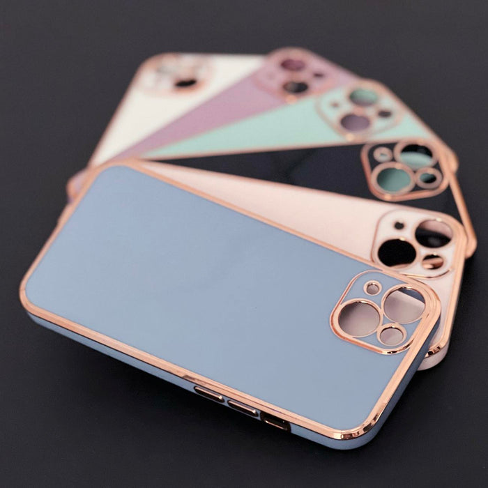 Lighting Color Case for Xiaomi Redmi Note 11 gold frame gel cover blue
