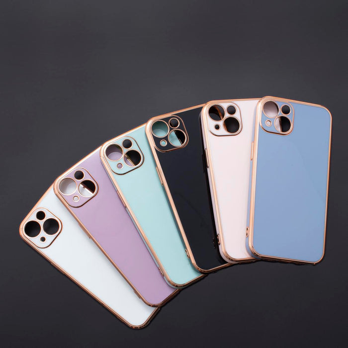Lighting Color Case for Xiaomi Redmi Note 11 gel cover with gold frame purple