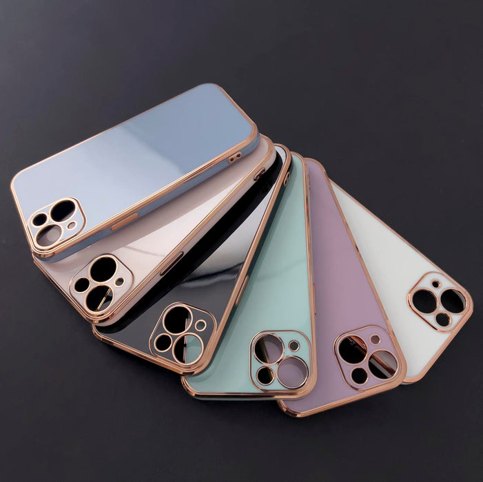 Lighting Color Case for Xiaomi Redmi Note 11 Pro gel cover with gold frame white