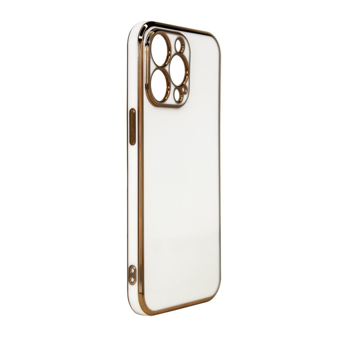 Lighting Color Case for Xiaomi Redmi Note 11 Pro gel cover with gold frame white