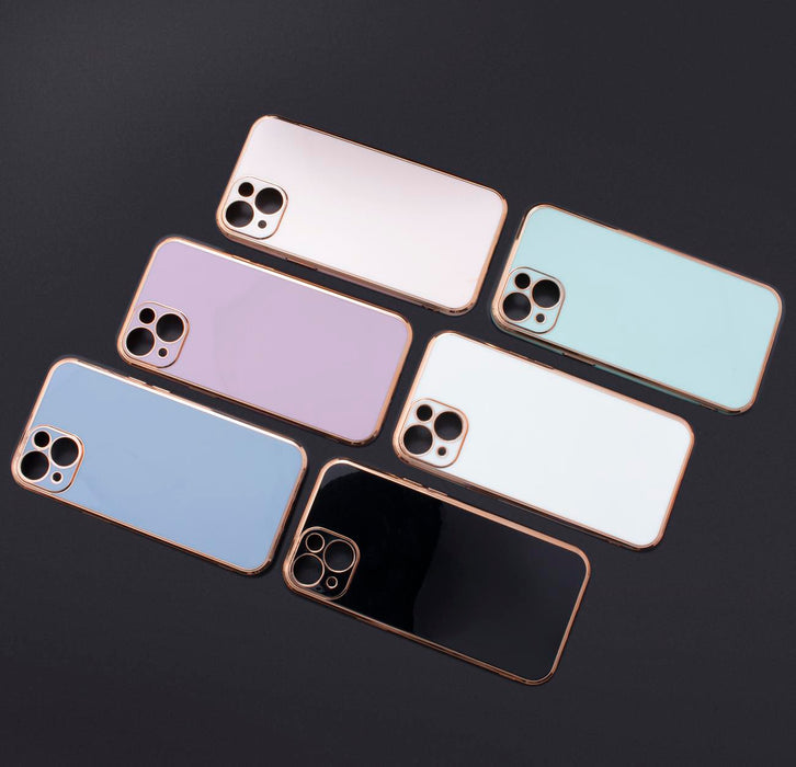 Lighting Color Case for Xiaomi Redmi Note 11 Pro gel cover with gold frame white