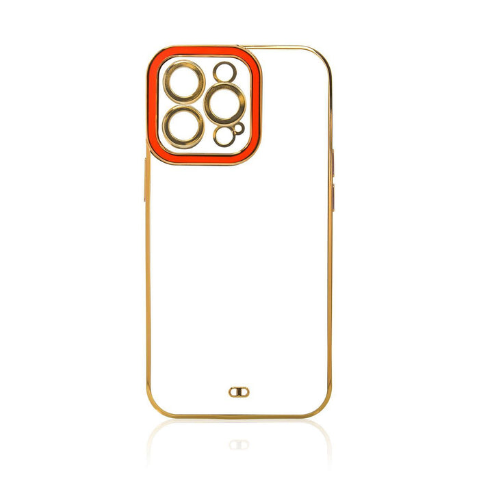 Fashion Case Case for Samsung Galaxy A12 5G Gold Frame Gel Cover Red