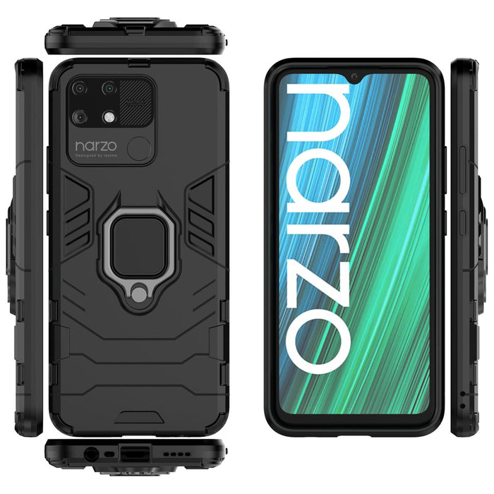 Ring Armor tough hybrid case cover + magnetic holder Realme Narzo 50A black
