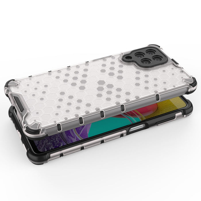 Honeycomb case armored cover with a gel frame for Samsung Galaxy M53 5G black
