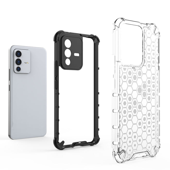 Honeycomb case armored cover with a gel frame Vivo V23 5G black