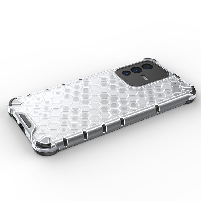 Honeycomb case armored cover with a gel frame for Vivo V23 5G transparent