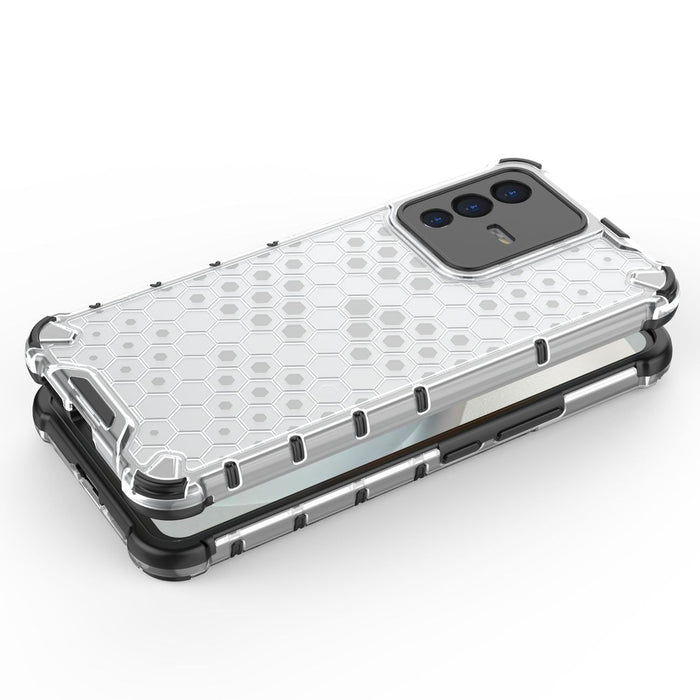 Honeycomb case armored cover with a gel frame for Vivo V23 5G transparent