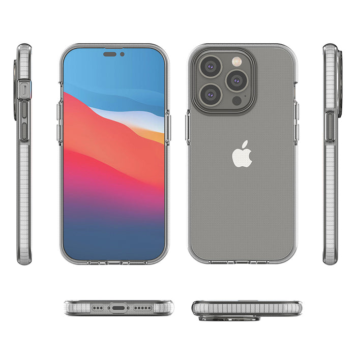 Spring Case case for iPhone 14 Pro silicone case with a frame light pink