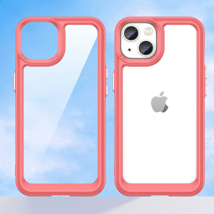 Outer Space Case iPhone 14 hard cover with a gel frame red
