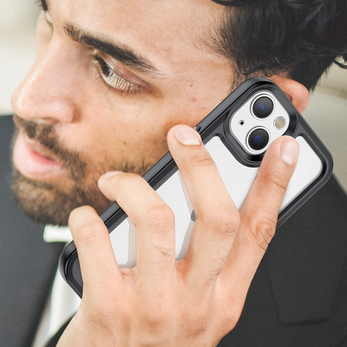 Outer Space Case iPhone 14 Plus hard cover with a gel frame black