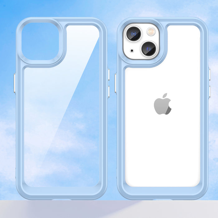Outer Space Case iPhone 14 Plus hard cover with gel frame blue