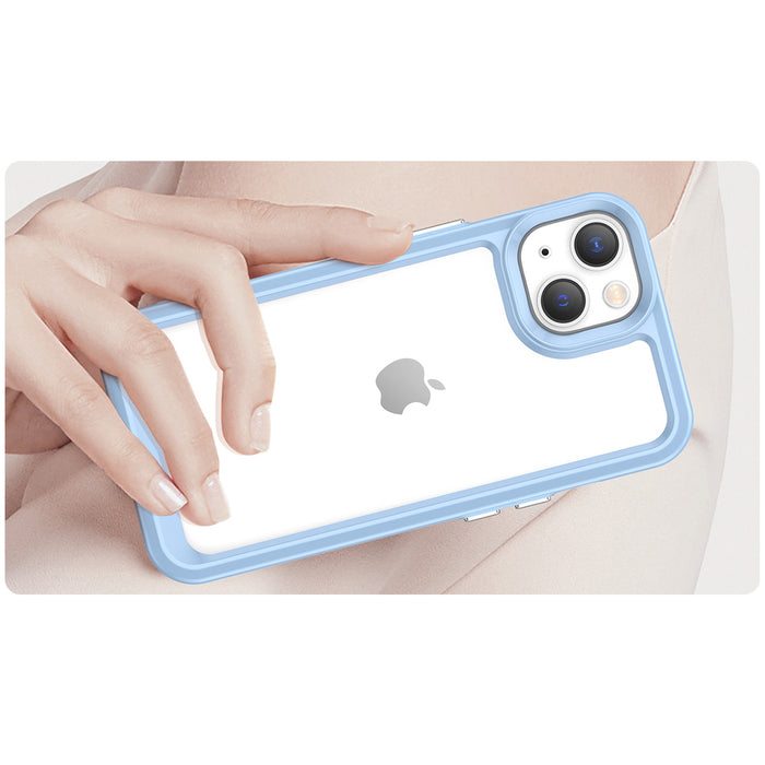 Outer Space Case iPhone 14 Plus hard cover with gel frame blue