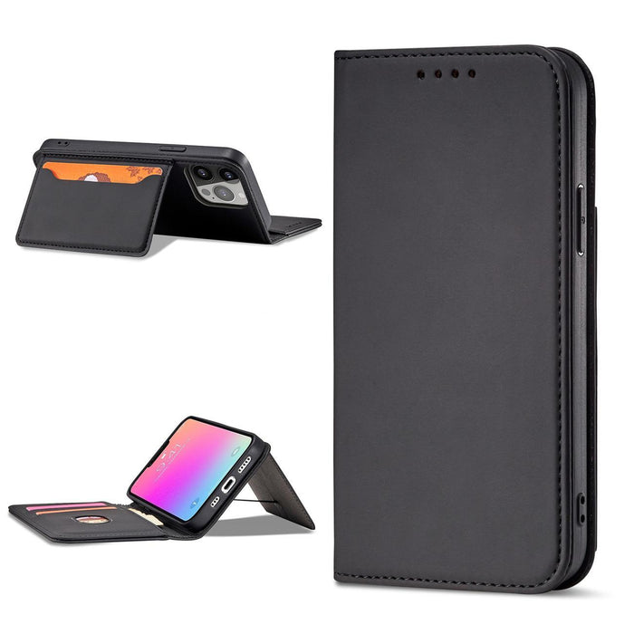 Magnet Card Case case for iPhone 14 Plus flip cover wallet stand black