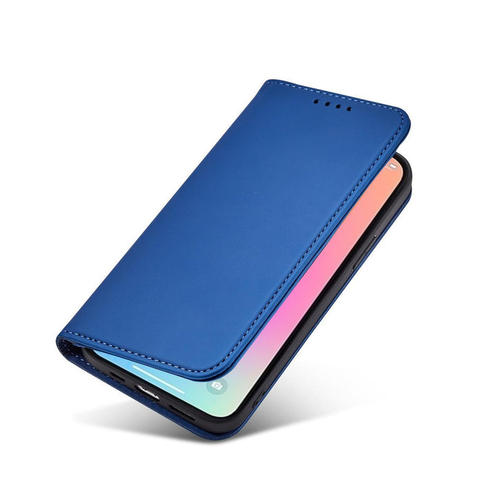 Magnet Card Case case for iPhone 14 Pro Max flip cover wallet stand blue