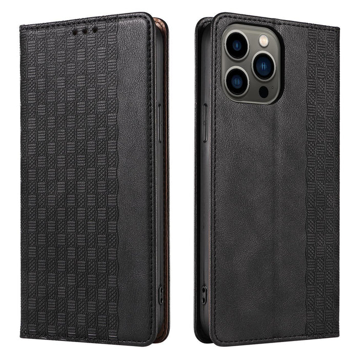 Magnet Strap Case Case for iPhone 14 Plus Flip Wallet Mini Lanyard Stand Black