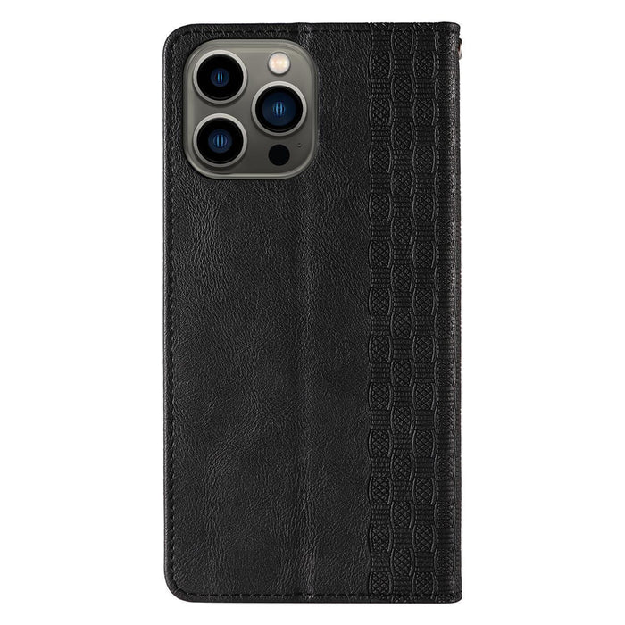 Magnet Strap Case Case for iPhone 14 Plus Flip Wallet Mini Lanyard Stand Black