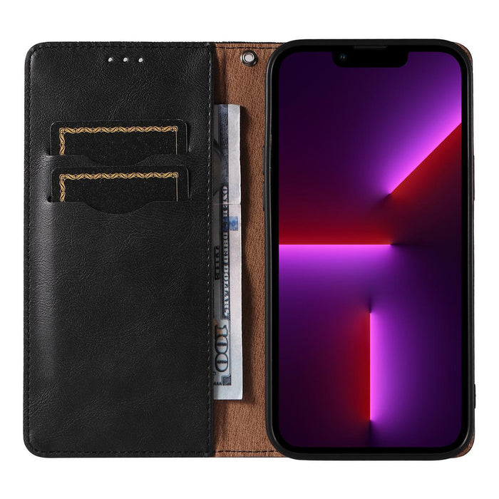 Magnet Strap Case Case for iPhone 14 Plus Flip Wallet Mini Lanyard Stand Black