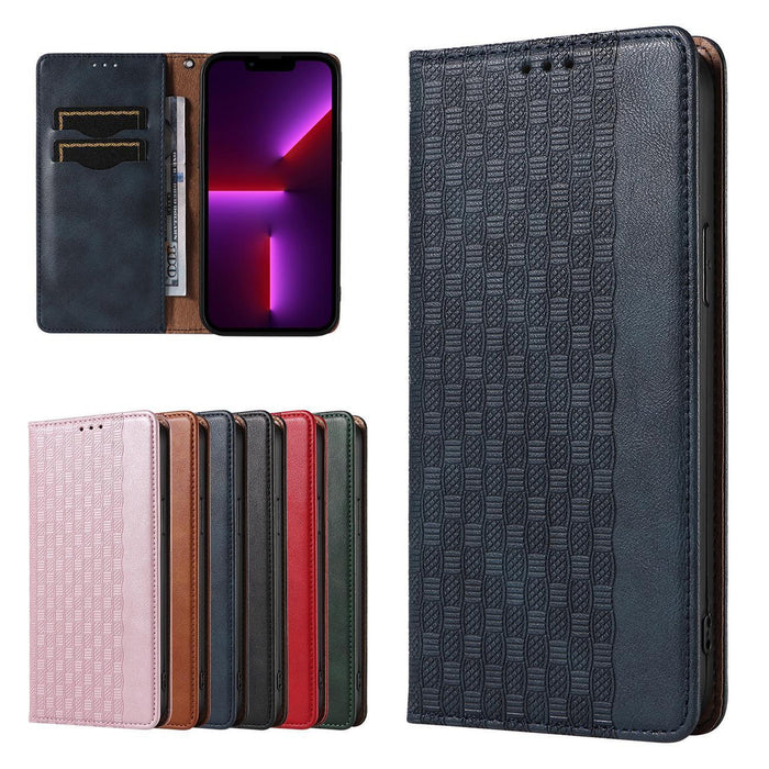 Magnet Strap Case Case for iPhone 14 Plus Flip Wallet Mini Lanyard Stand Blue