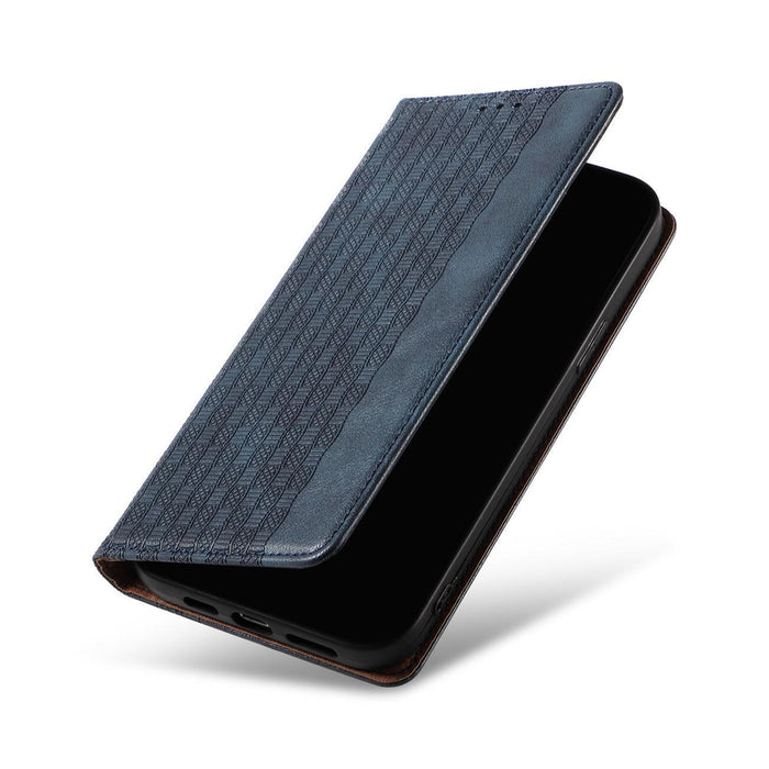 Magnet Strap Case iPhone 14 Pro Flip Wallet Mini Lanyard Stand Blue
