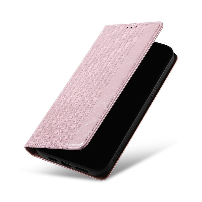 Magnet Strap Case Case For iPhone 14 Pro Max Flip Wallet Mini Lanyard Stand Pink