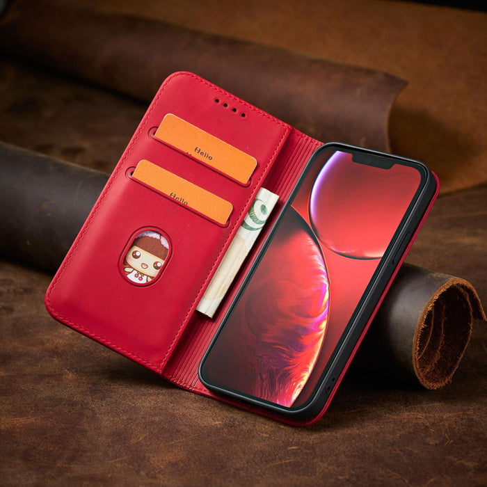 Magnet Fancy Case case for iPhone 14 Pro Max flip cover wallet stand red