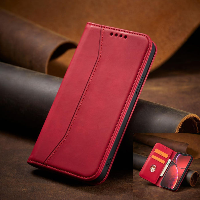 Magnet Fancy Case case for iPhone 14 Pro Max flip cover wallet stand red