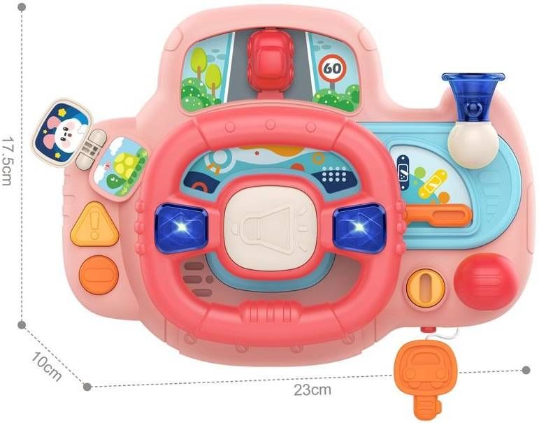 Huanger Active Musical Toy - Fun Steering Wheel, Pink