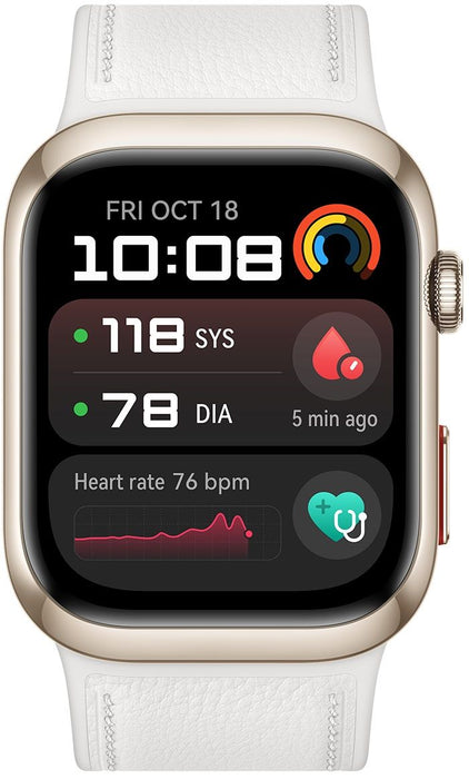 Huawei Watch D2 LCA-B11, Gold, 1.82" Amoled, Airbag/Strap Size 26mm, Ambulatory 24H Blood Pressure, HR monitoring PPG 6.0, Rotating crown, IP68,  Speaker&Micophone, Dual-band, Battery 524mAh