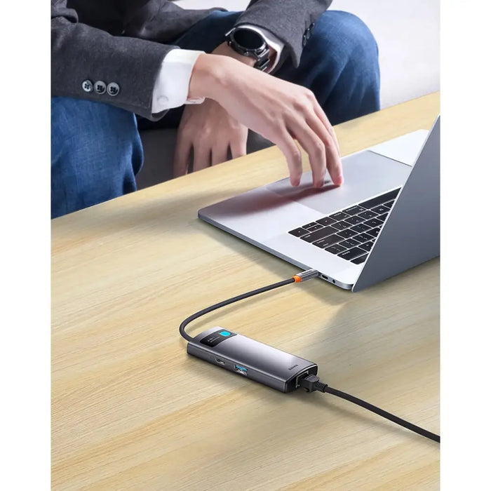 Hub 4in1 Baseus Metal Gleam Series USB-C to 3x USB 3.0 + Ethernet RJ45 - Hubs<<<IT Accessories<<<InnproXML&&&Huby