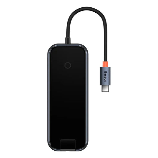 Hub 5in1 Baseus AcmeJoy series USB-C to 2xUSB 3.0 + USB 2.0 + USB-C PD + RJ45 (dark grey) - Hubs<<<IT