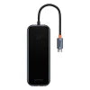Hub 5in1 Baseus AcmeJoy series USB-C to 2xUSB 3.0 + USB 2.0 + USB-C PD + RJ45 (dark grey) - Hubs<<<IT