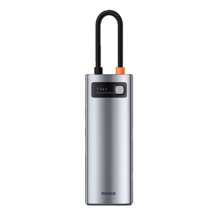 Hub 7in1 Baseus Gleam USB-C to 1x HDMI4K 60Hz + 3x USB3.0 + 1x PD + 1x SD/TF (grey) - Hubs<<<IT