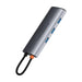 Hub 7in1 Baseus Gleam USB-C to 1x HDMI4K 60Hz + 3x USB3.0 + 1x PD + 1x SD/TF (grey) - Hubs<<<IT