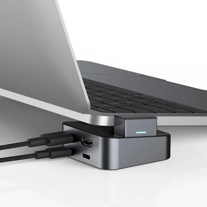 Hub Joyroom S-H121 USB-C stand - USB-A 3.0 / RJ45 / HDMI / USB-C / Thunderbolt for MacBook Pro - gray - USB