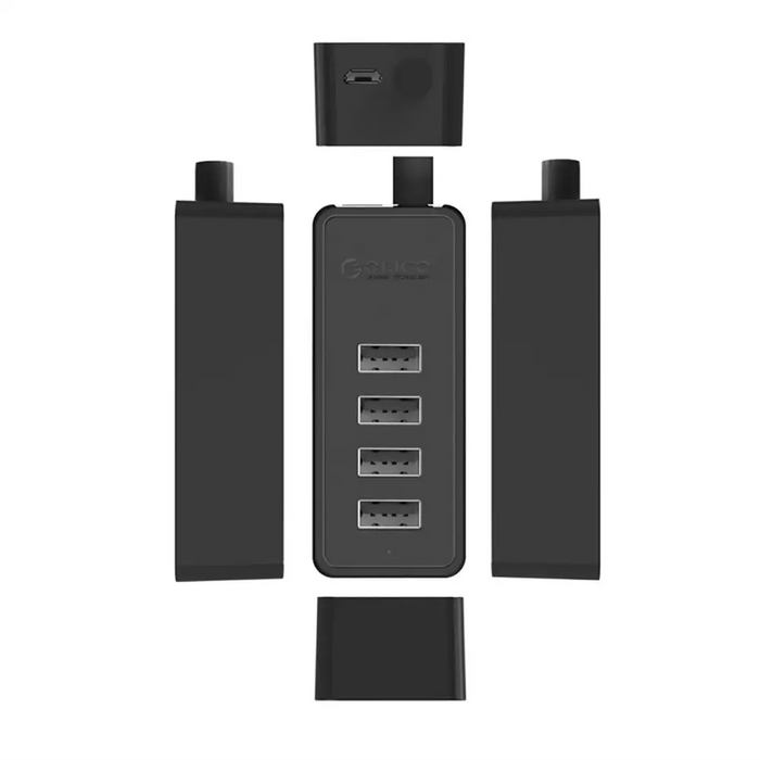 Hub Orico W5P-U2-030 4x USB-A 2.0 30cm - black - USB hubs<<<HurtelXML