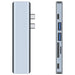 HUB Tech-Protect V5 7in1 2x USB-C - USB-A 3.0 / USB-A 2.0 / 2x USB-C / HDMI / micro SD / TF / SD card reader - gray
