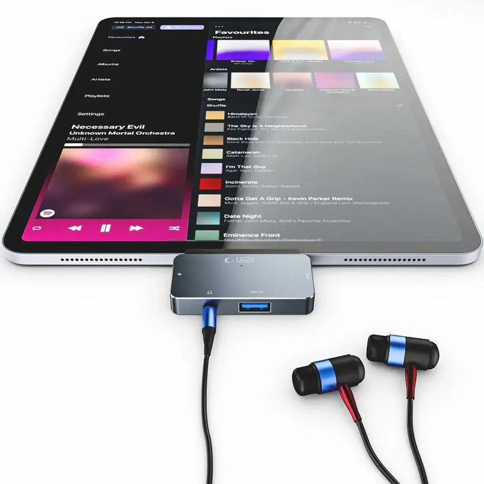 HUB Tech-Protect V6 4in1 USB-C - USB-A 3.0 / USB-C PD100W / HDMI / mini jack 3.5mm - gray - USB hubs<<<HurtelXML