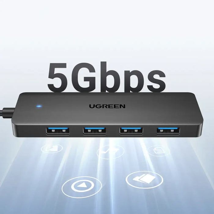 HUB Ugreen CM219 35574 with 4 USB-A 3.0 ports and USB-A 3.0 cable 1m - black - USB hubs<<<HurtelXML