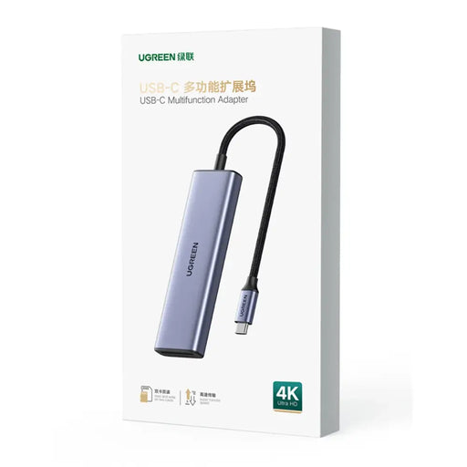 HUB Ugreen CM511 20956A 6in1 USB-C - HDMI / 3x USB-A 3.0 / SD/TF card reader - gray - USB hubs<<<HurtelXML