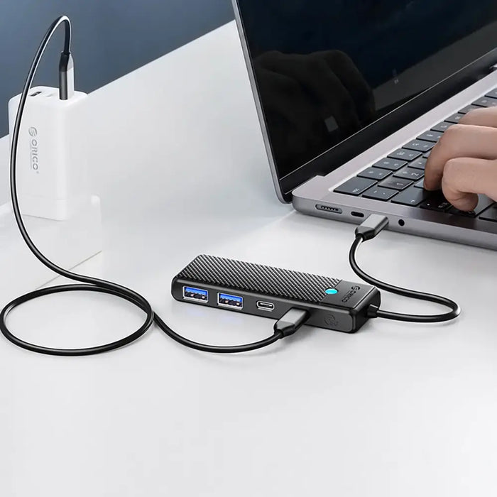 Hub USB-C Orico PAPW2AC-C3 docking station 2x USB-A 3.0 + 2x USB-C 3.0 - black - USB hubs<<<HurtelXML